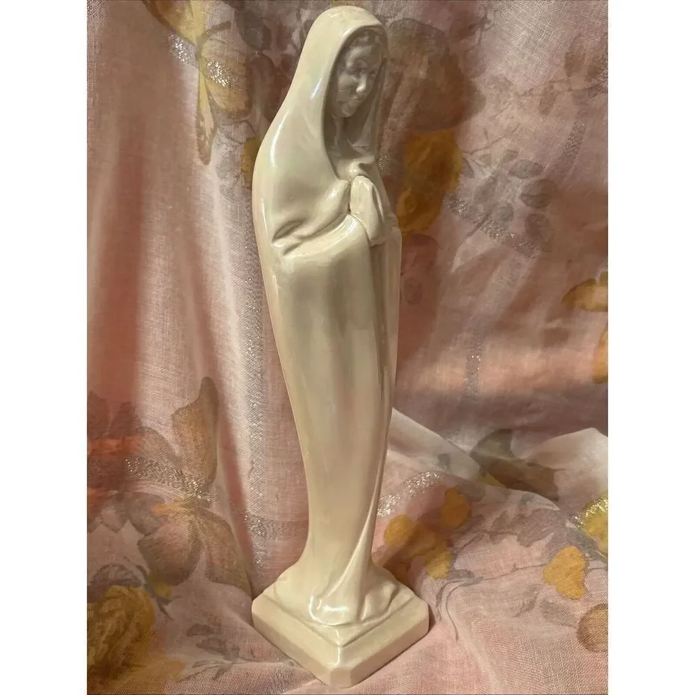 Madonna Mary Bisque Ceramic 11” Figurine Atlantic‎ Mold